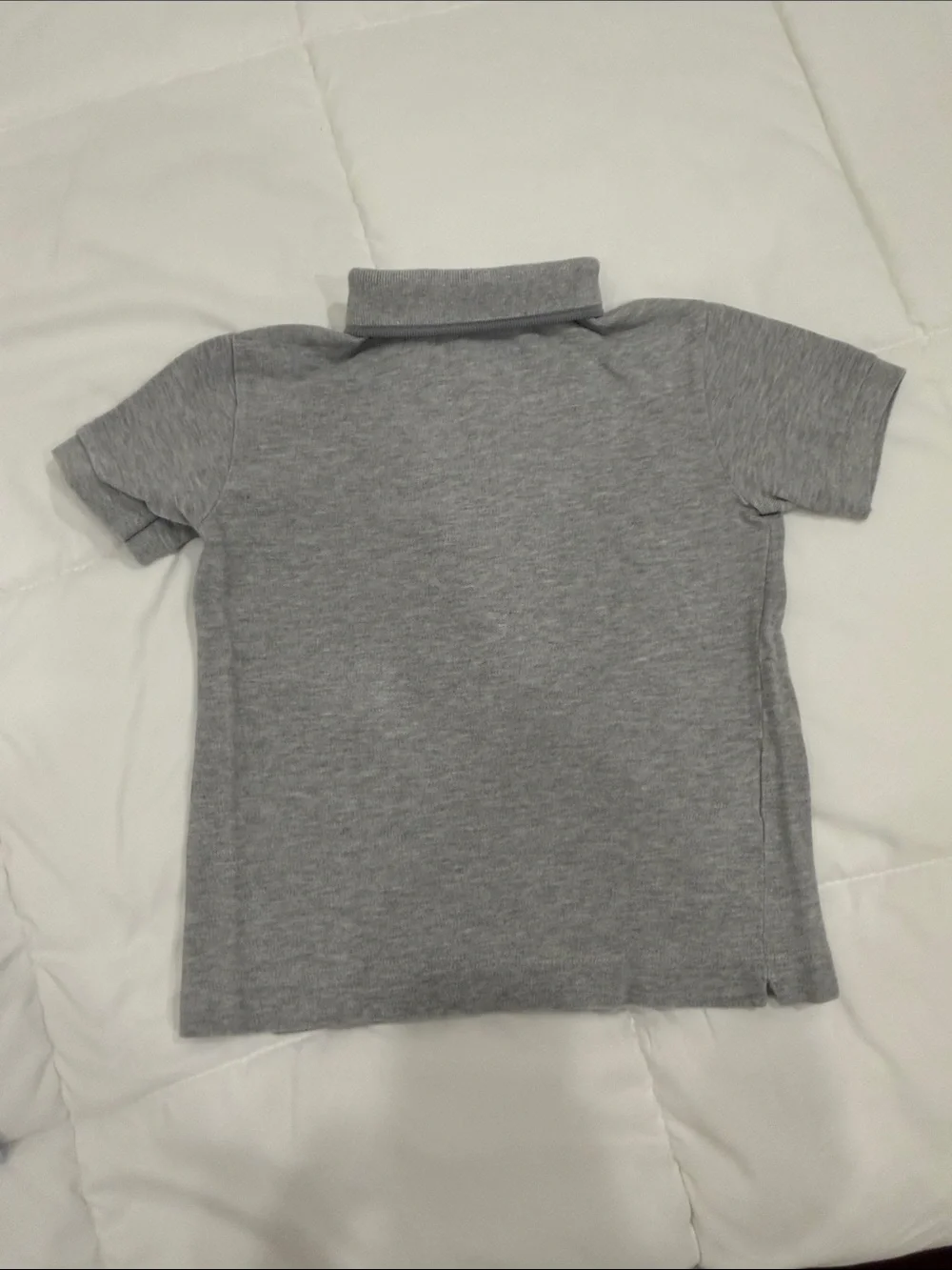 Lacoste Boys' Heather Gray Polo with Embroidered Crocodile